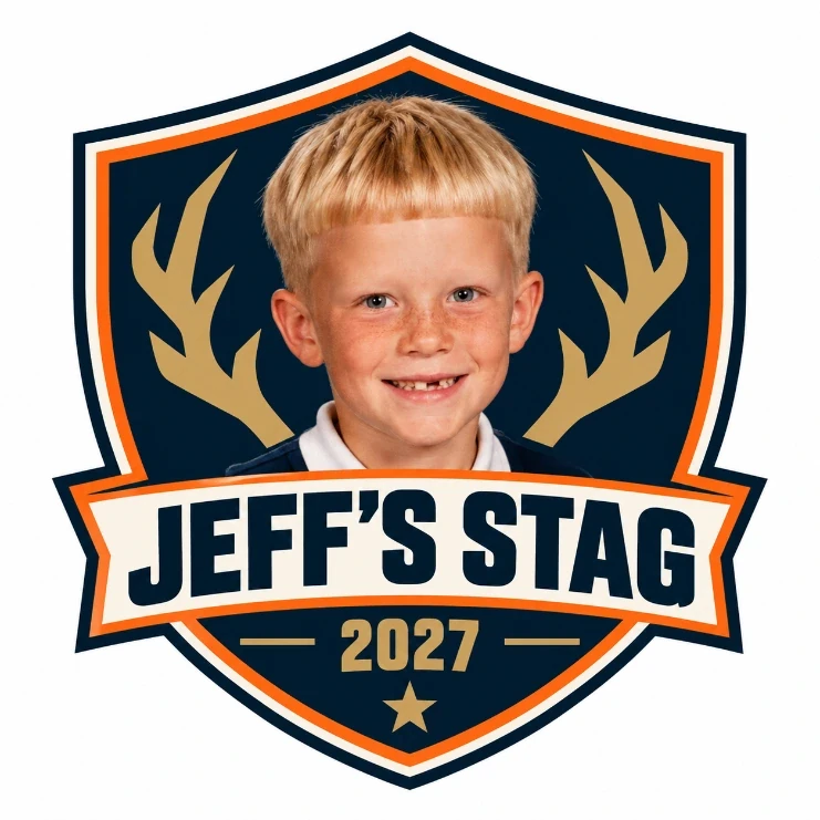Jeff's Stag 2027 personalised badge